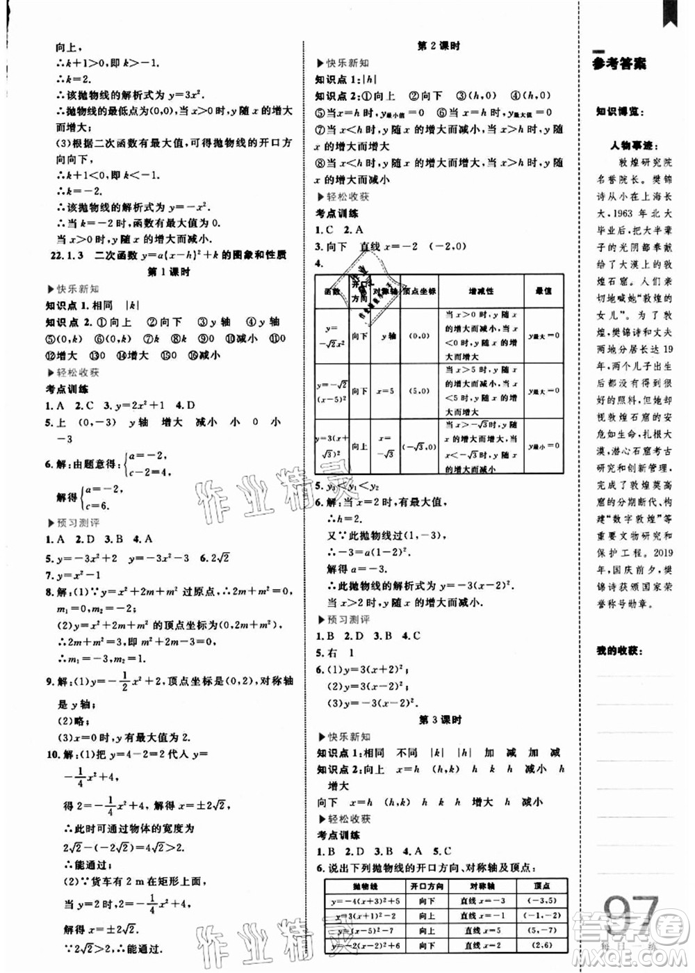 中國海洋大學出版社2021輕松暑假復習+預習8升9年級數(shù)學答案
