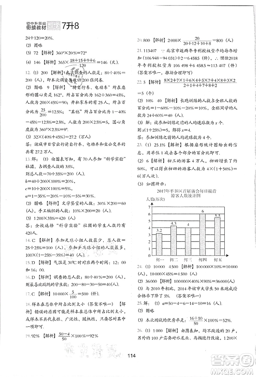 河北教育出版社2021初中升年級銜接教材7升8年級數(shù)學答案