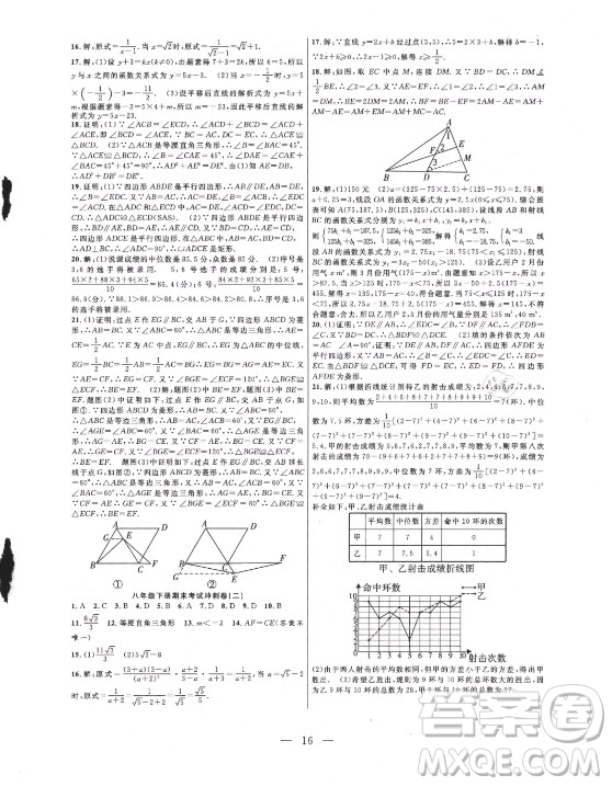 合肥工業(yè)大學(xué)出版社2021暑假總動(dòng)員八年級(jí)數(shù)學(xué)RJ人教版答案