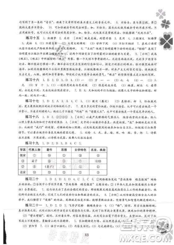 廣西師范大學(xué)出版社2021新課程暑假作業(yè)語文七年級(jí)通用版答案