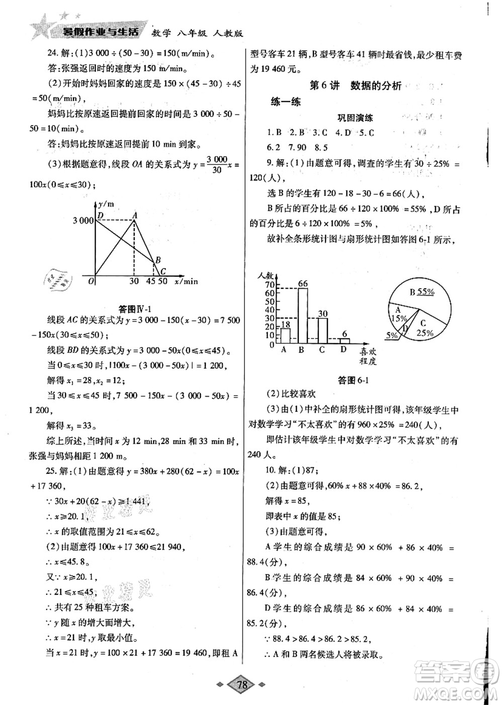 陜西師范大學出版總社有限公司2021暑假作業(yè)與生活八年級數(shù)學人教版答案