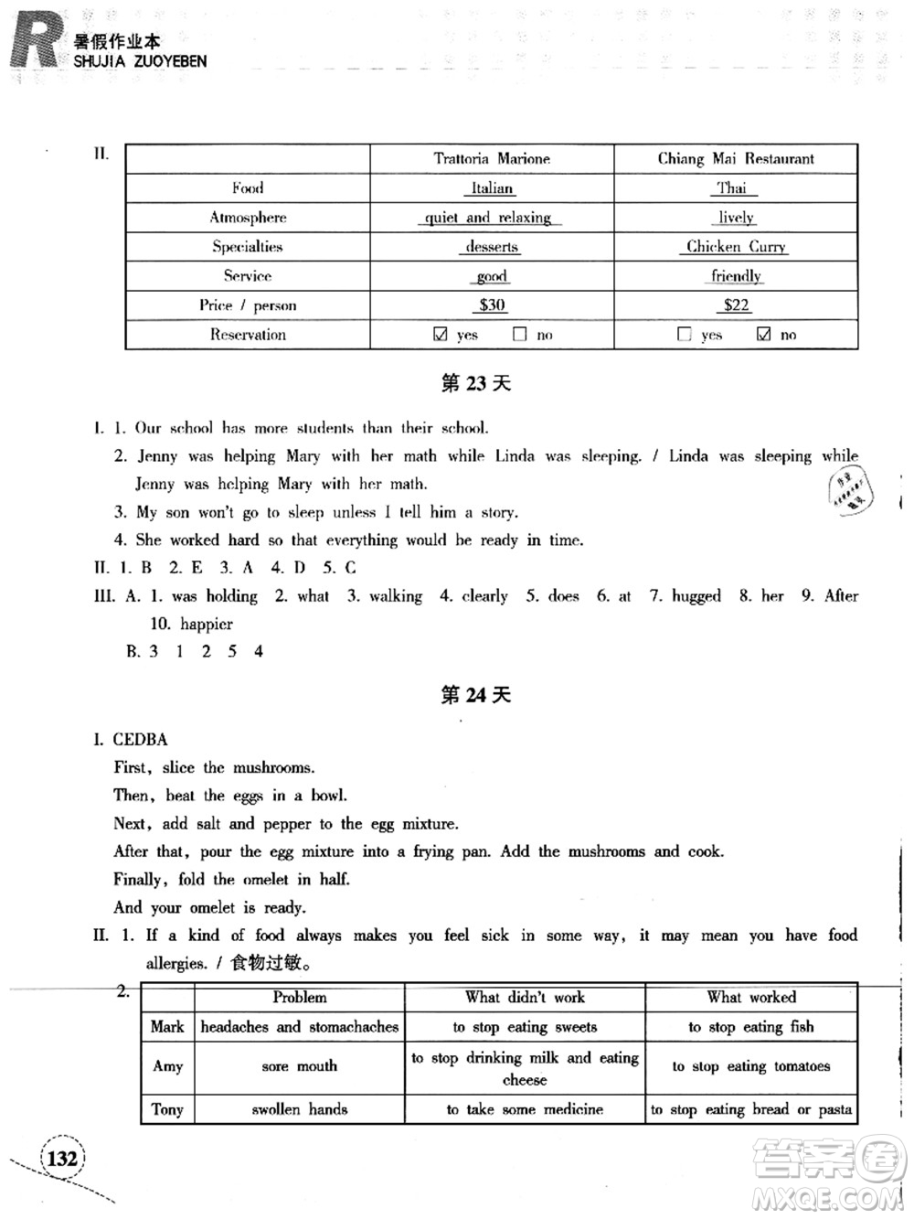 浙江教育出版社2021暑假作業(yè)本八年級(jí)語(yǔ)文英語(yǔ)人教版答案