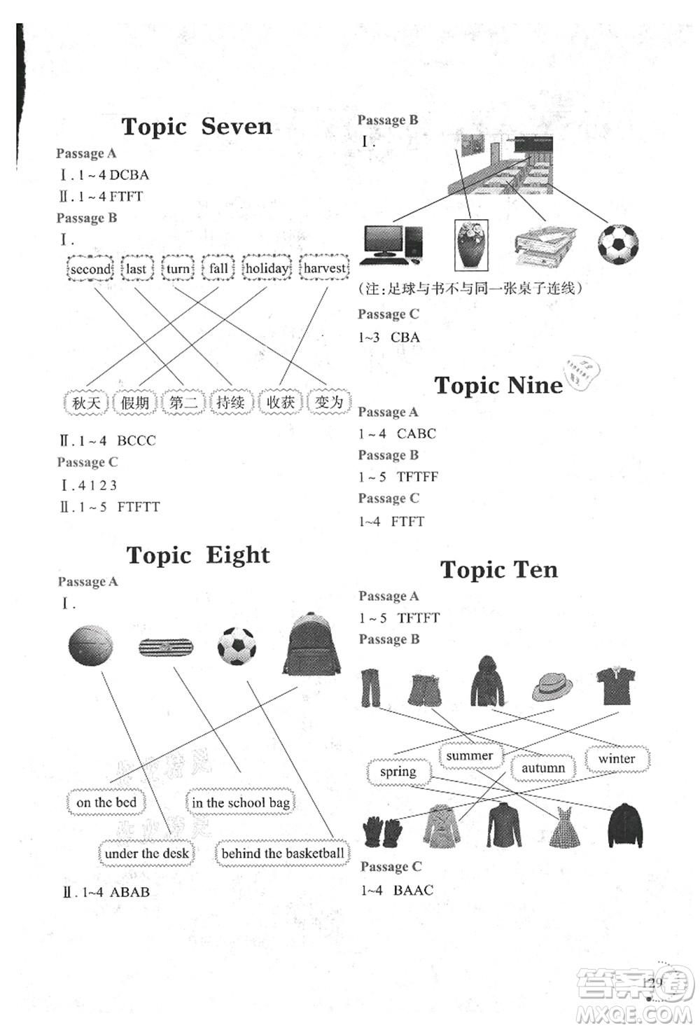 遼寧師范大學出版社2021暑假樂園三年級英語答案