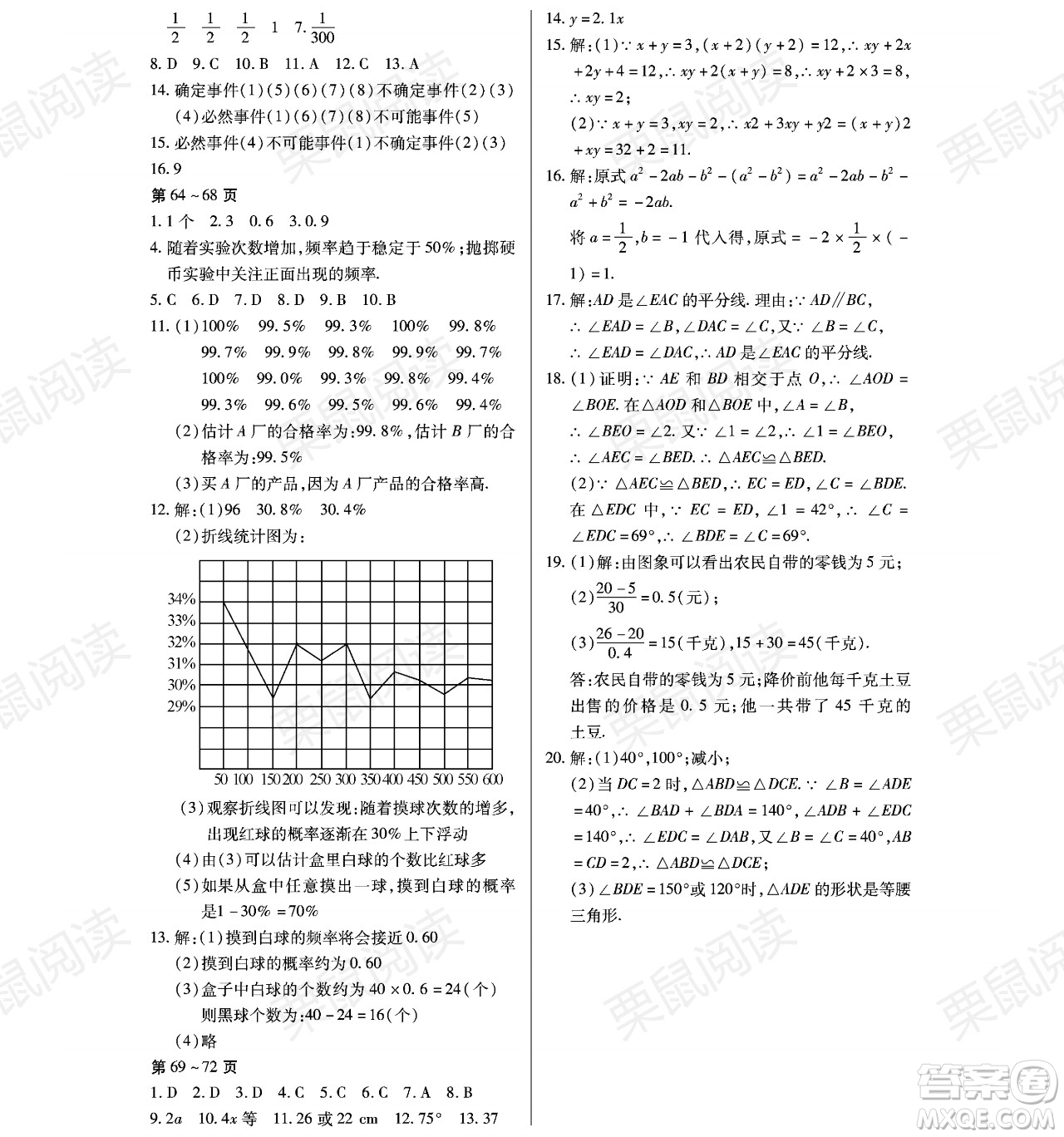 黑龍江少年兒童出版社2021暑假Happy假日七年級數(shù)學林甸專用答案