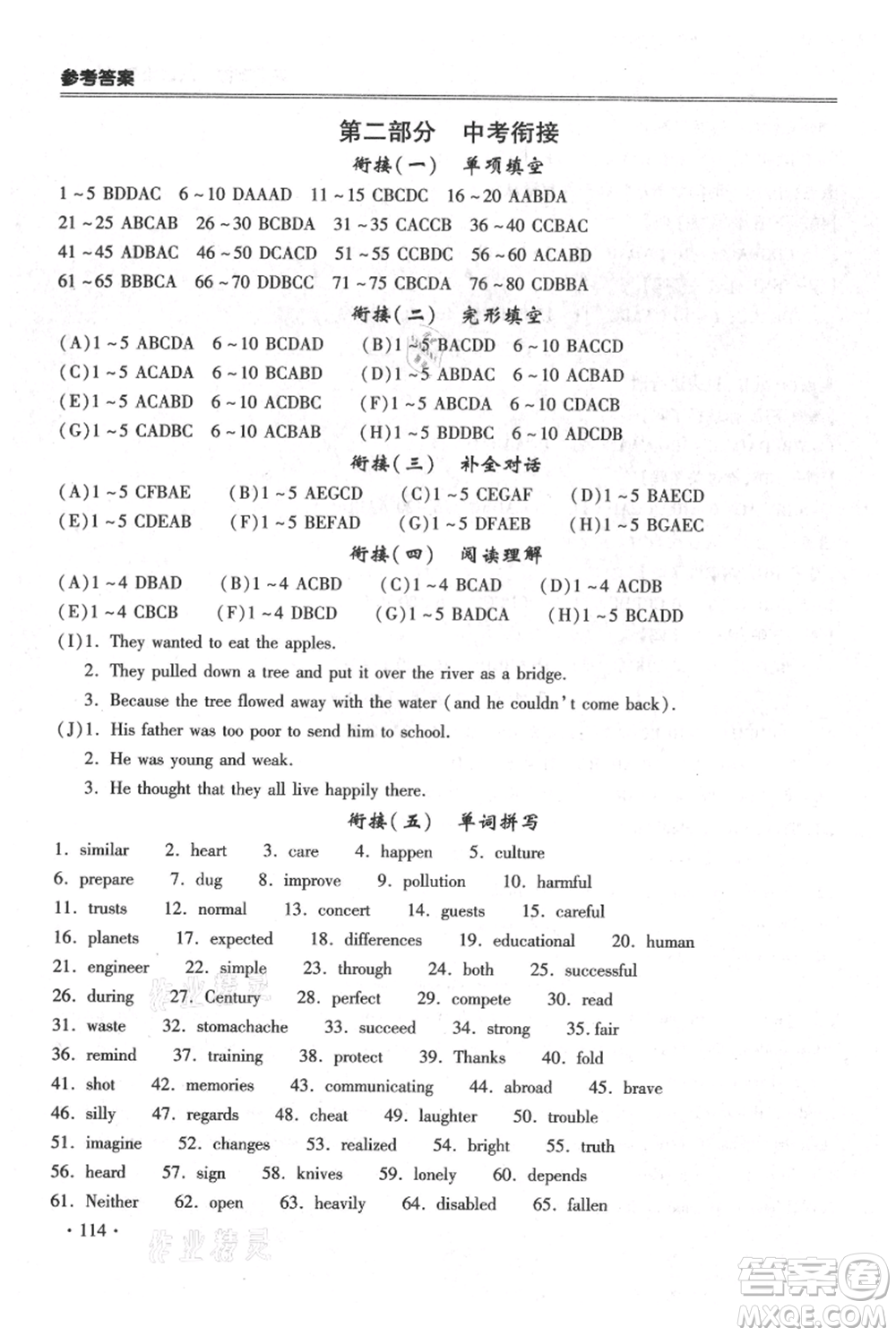 合肥工業(yè)大學(xué)出版社2021哈皮暑假八年級(jí)英語(yǔ)人教版參考答案