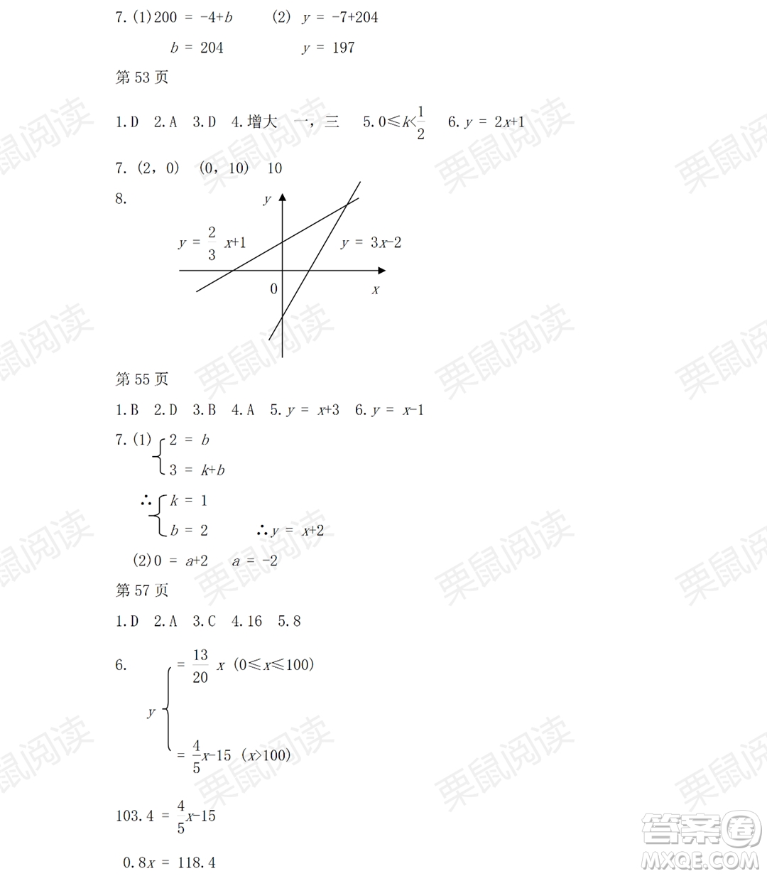 黑龍江少年兒童出版社2021暑假Happy假日五四學制八年級數(shù)學人教版答案