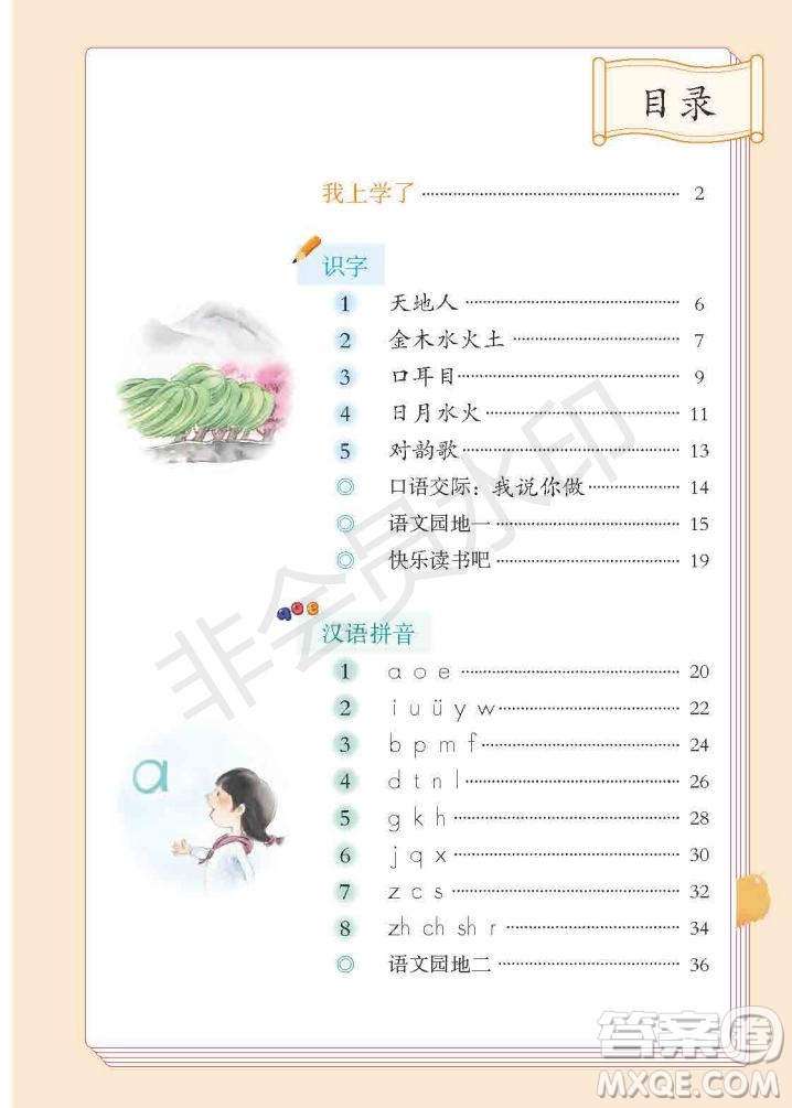 一年級(jí)上冊(cè)語(yǔ)文部編版電子課本