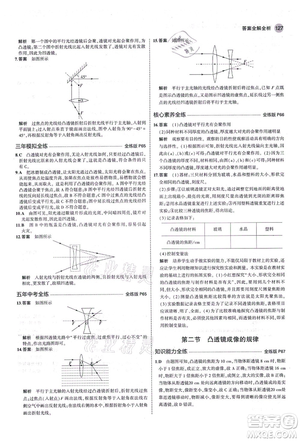 教育科學(xué)出版社2021秋5年中考3年模擬八年級(jí)物理上冊(cè)魯科版山東專(zhuān)版答案