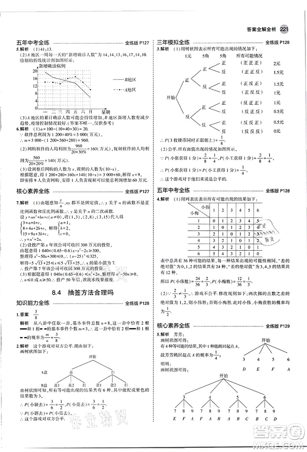 教育科學(xué)出版社2021秋5年中考3年模擬九年級數(shù)學(xué)全一冊蘇科版答案