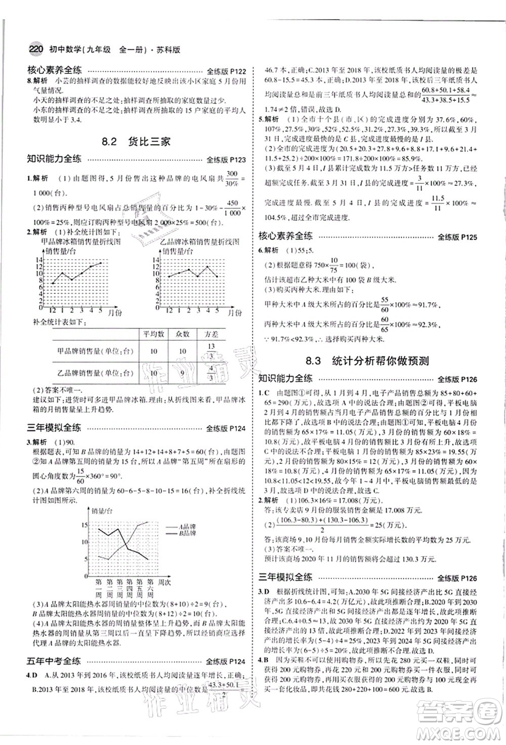 教育科學(xué)出版社2021秋5年中考3年模擬九年級數(shù)學(xué)全一冊蘇科版答案
