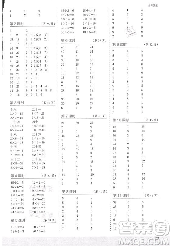 江蘇鳳凰少年兒童出版社2021口算小狀元口算速算天天練小學數(shù)學二年級上冊北師大版答案