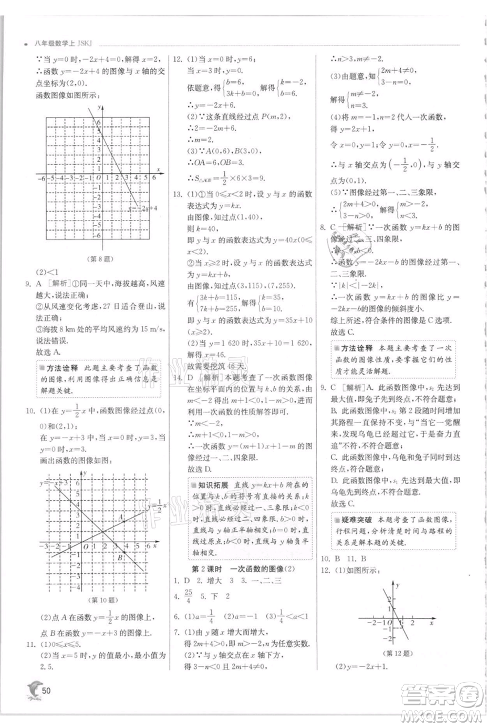 江蘇人民出版社2021實(shí)驗(yàn)班提優(yōu)訓(xùn)練八年級(jí)上冊(cè)數(shù)學(xué)蘇科版江蘇專版參考答案