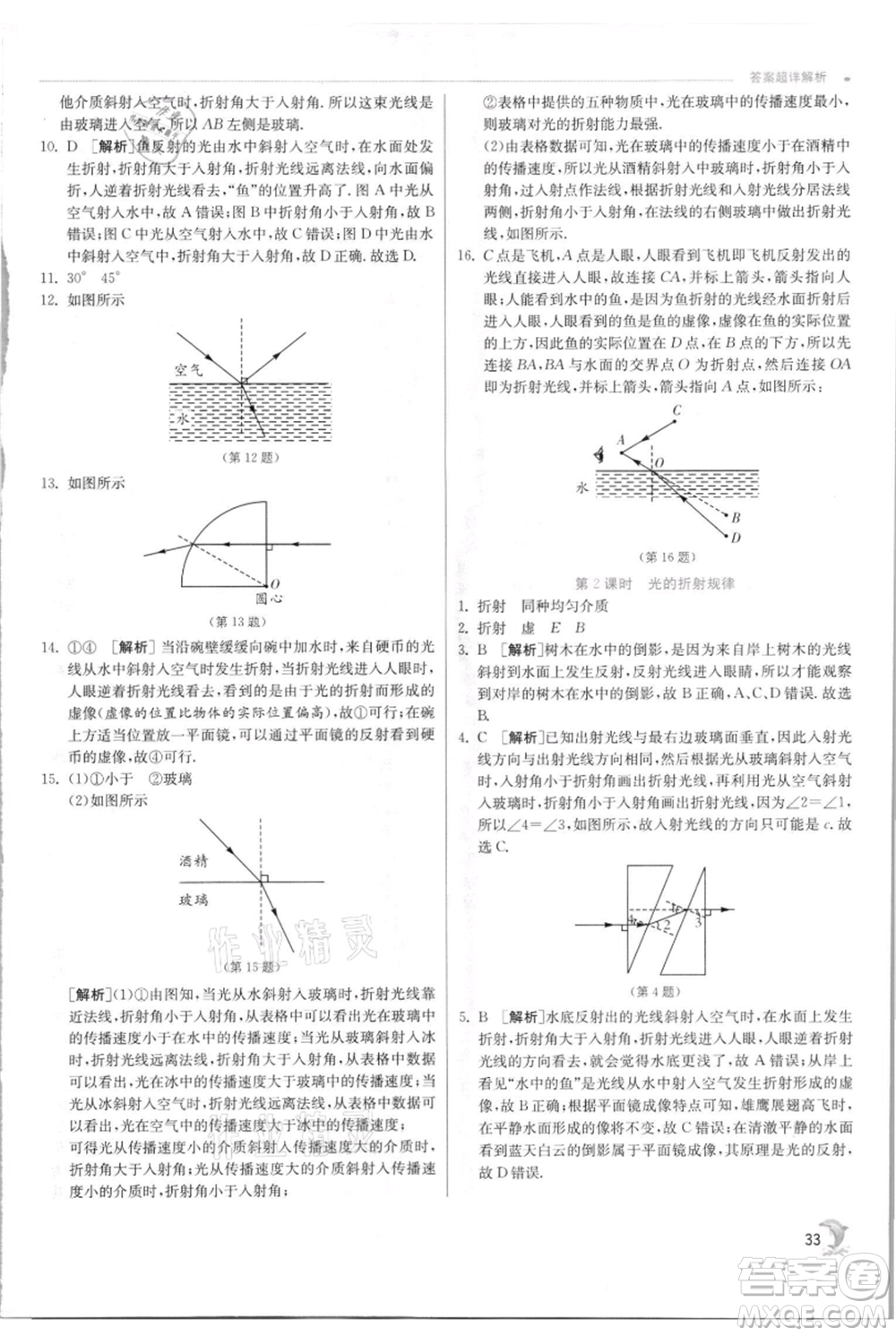 江蘇人民出版社2021實(shí)驗(yàn)班提優(yōu)訓(xùn)練八年級(jí)上冊(cè)物理蘇科版江蘇專(zhuān)版參考答案