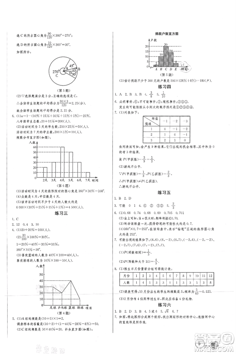 吉林教育出版社2021快樂(lè)暑假合訂本八年級(jí)通用版參考答案