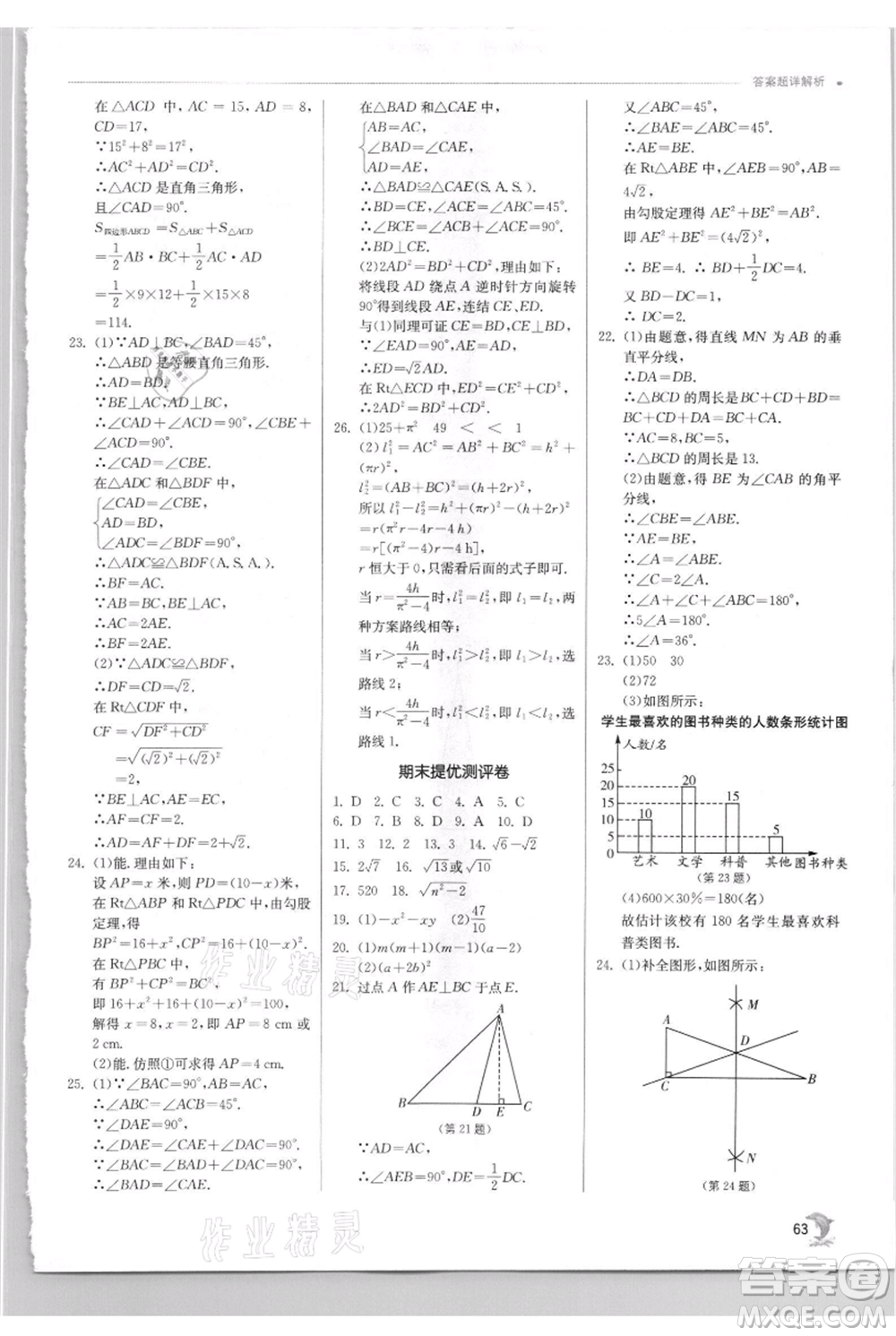 江蘇人民出版社2021實(shí)驗(yàn)班提優(yōu)訓(xùn)練八年級上冊數(shù)學(xué)華師大版參考答案