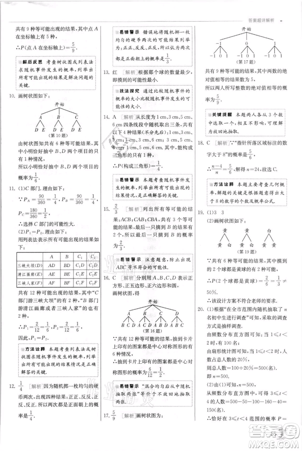 江蘇人民出版社2021實驗班提優(yōu)訓(xùn)練九年級上冊數(shù)學(xué)蘇科版江蘇專版參考答案