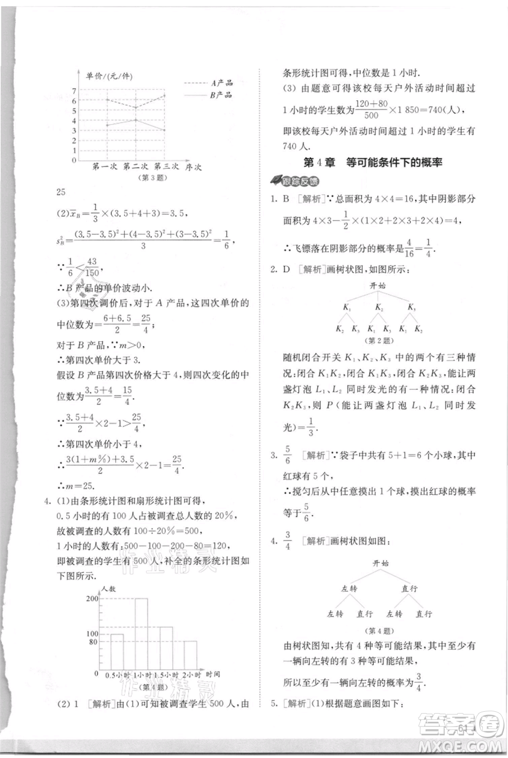 江蘇人民出版社2021實驗班提優(yōu)訓(xùn)練九年級上冊數(shù)學(xué)蘇科版江蘇專版參考答案