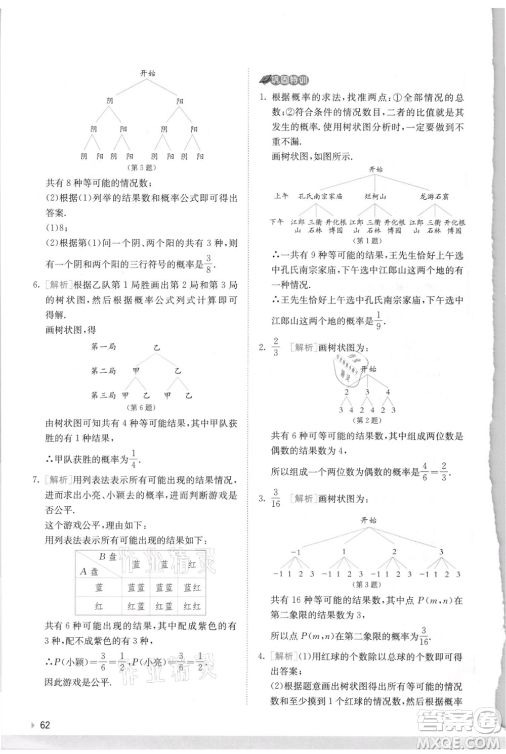 江蘇人民出版社2021實驗班提優(yōu)訓(xùn)練九年級上冊數(shù)學(xué)蘇科版江蘇專版參考答案