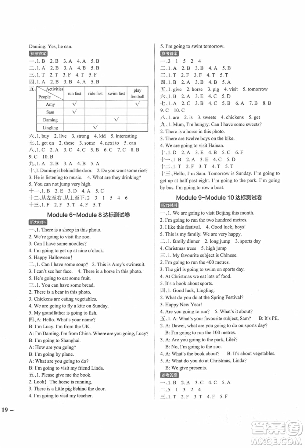 陜西師范大學出版總社有限公司2021秋季小學學霸作業(yè)本四年級英語上冊WY外研版答案