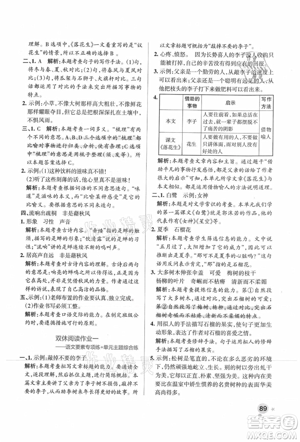 陜西師范大學(xué)出版總社有限公司2021秋季小學(xué)學(xué)霸作業(yè)本五年級(jí)語(yǔ)文上冊(cè)統(tǒng)編版廣東專(zhuān)版答案
