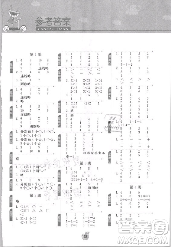 江蘇人民出版社2021小學(xué)數(shù)學(xué)計算高手一年級上冊人教版答案