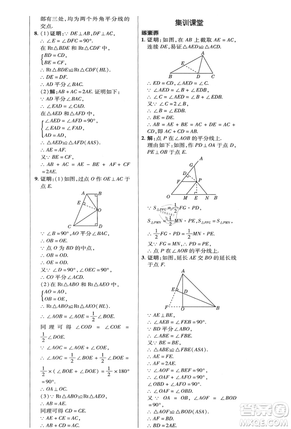 陜西人民教育出版社2021典中點綜合應(yīng)用創(chuàng)新題八年級數(shù)學(xué)上冊HK滬科版答案
