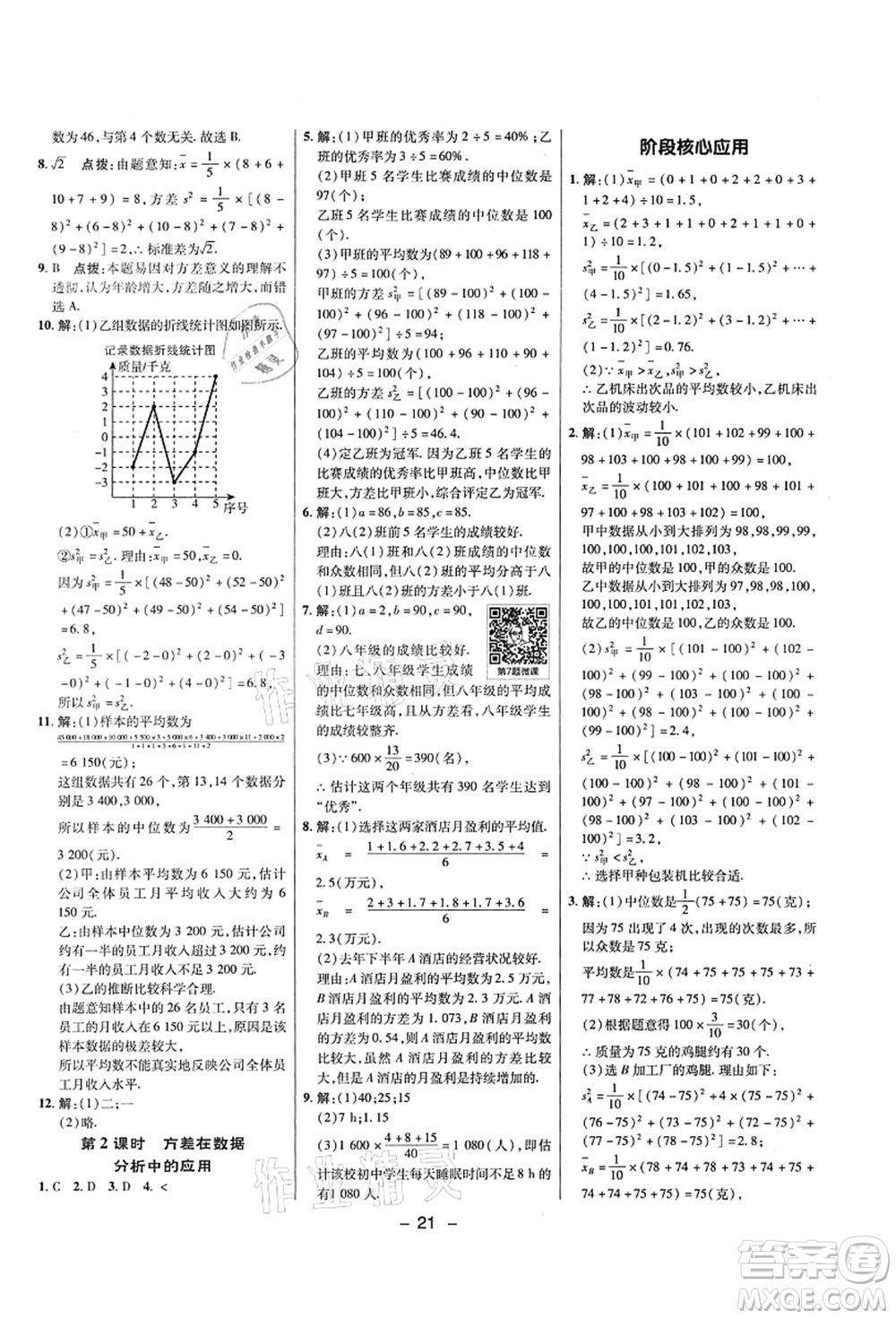 陜西人民教育出版社2021典中點(diǎn)綜合應(yīng)用創(chuàng)新題八年級(jí)數(shù)學(xué)上冊(cè)五四學(xué)制LJ魯教版答案