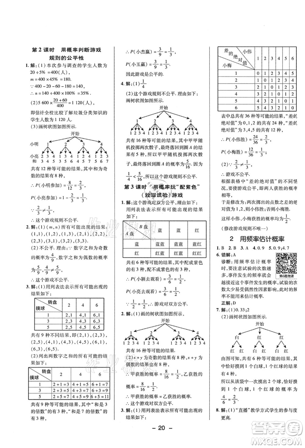 陜西人民教育出版社2021典中點(diǎn)綜合應(yīng)用創(chuàng)新題九年級(jí)數(shù)學(xué)上冊(cè)BS北師大版答案