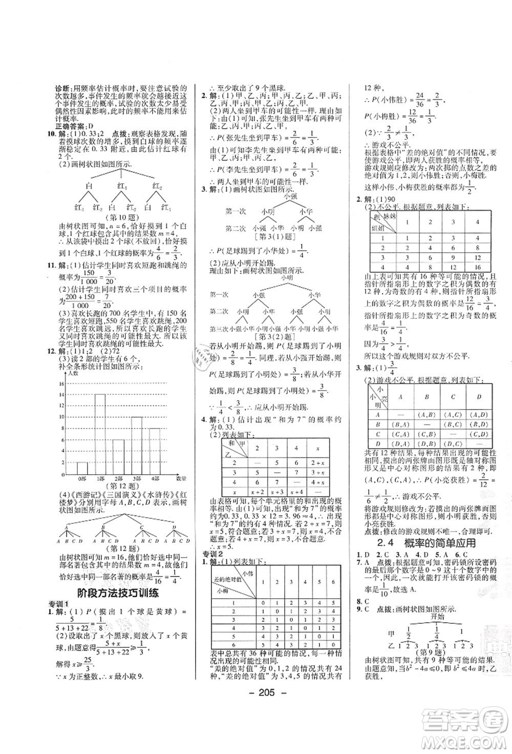 陜西人民教育出版社2021典中點(diǎn)綜合應(yīng)用創(chuàng)新題九年級(jí)數(shù)學(xué)全一冊ZJ浙教版答案