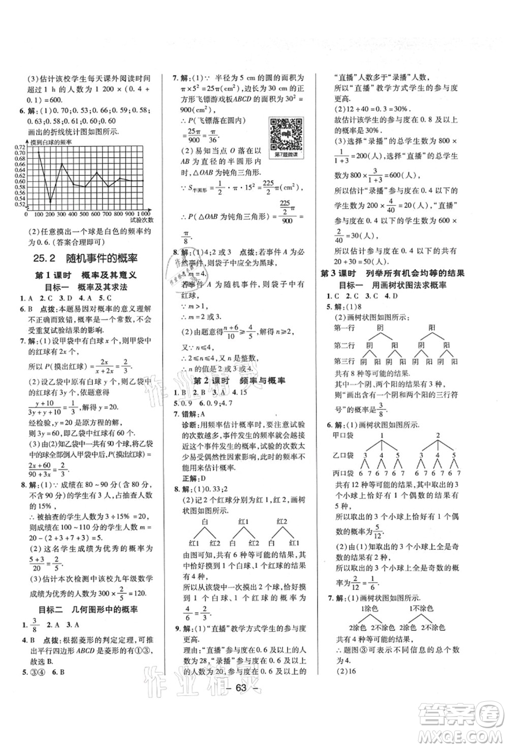 陜西人民教育出版社2021典中點綜合應(yīng)用創(chuàng)新題九年級數(shù)學(xué)上冊HS華師大版答案