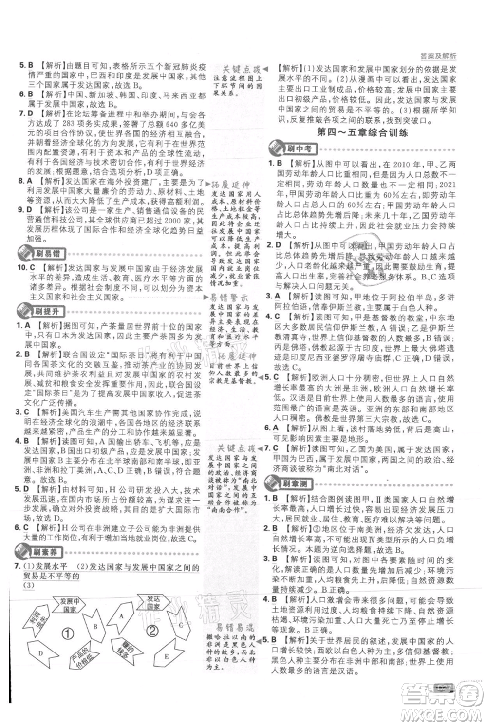 開明出版社2021初中必刷題七年級上冊地理人教版參考答案