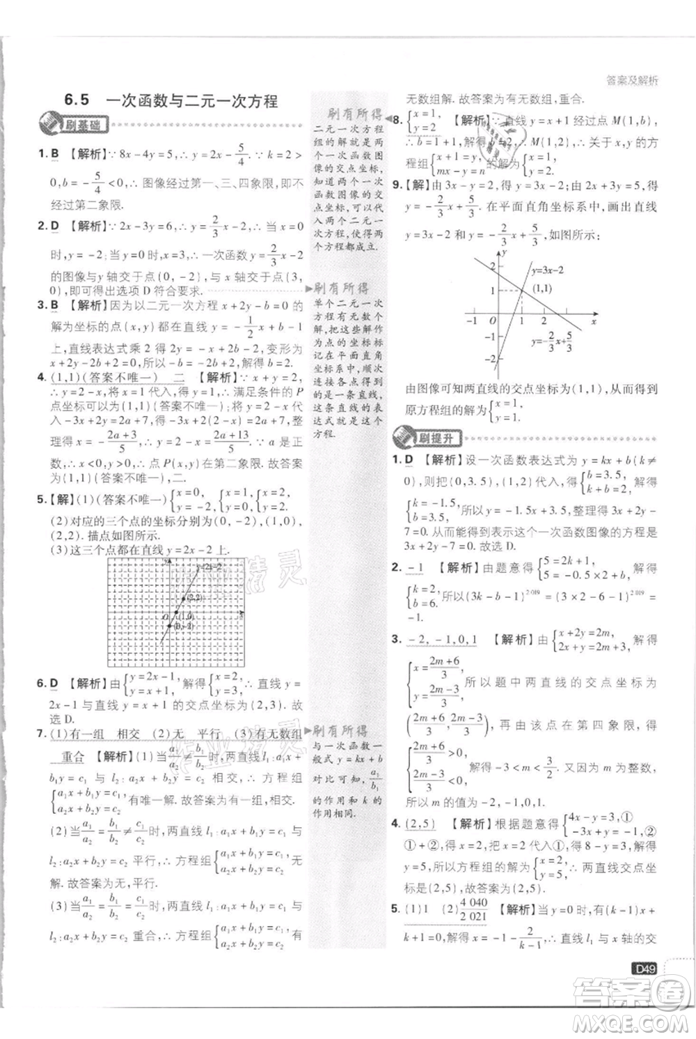 開明出版社2021初中必刷題八年級(jí)上冊數(shù)學(xué)江蘇版參考答案