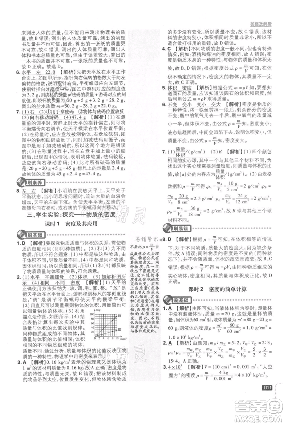 開明出版社2021初中必刷題八年級(jí)上冊(cè)物理北師大版參考答案