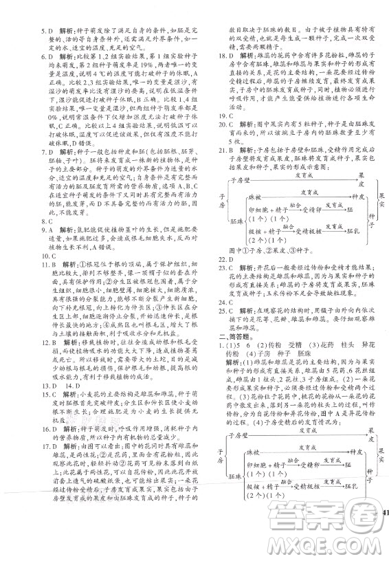 濟(jì)南出版社2021黃岡360定制密卷生物七年級(jí)上冊(cè)RJ人教版答案