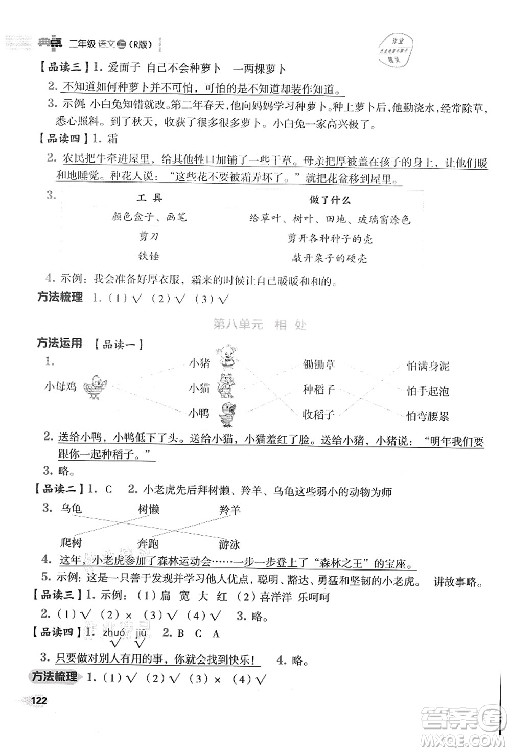 吉林教育出版社2021典中點(diǎn)綜合應(yīng)用創(chuàng)新題二年級(jí)語文上冊(cè)R人教版答案