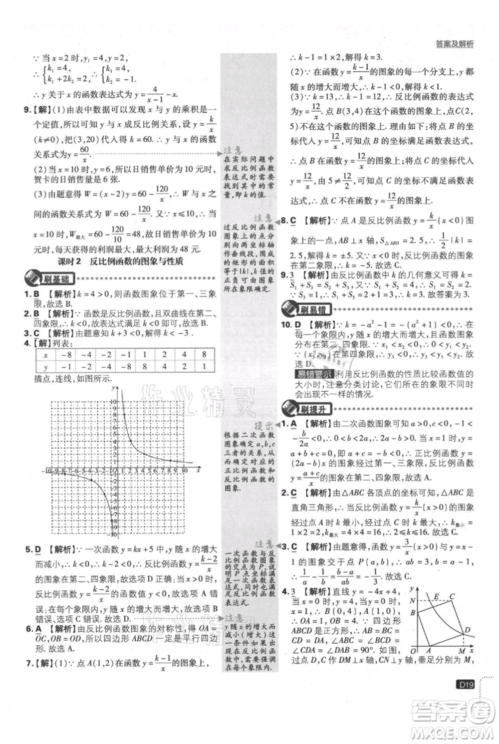 開明出版社2021初中必刷題九年級(jí)上冊(cè)數(shù)學(xué)滬科版參考答案