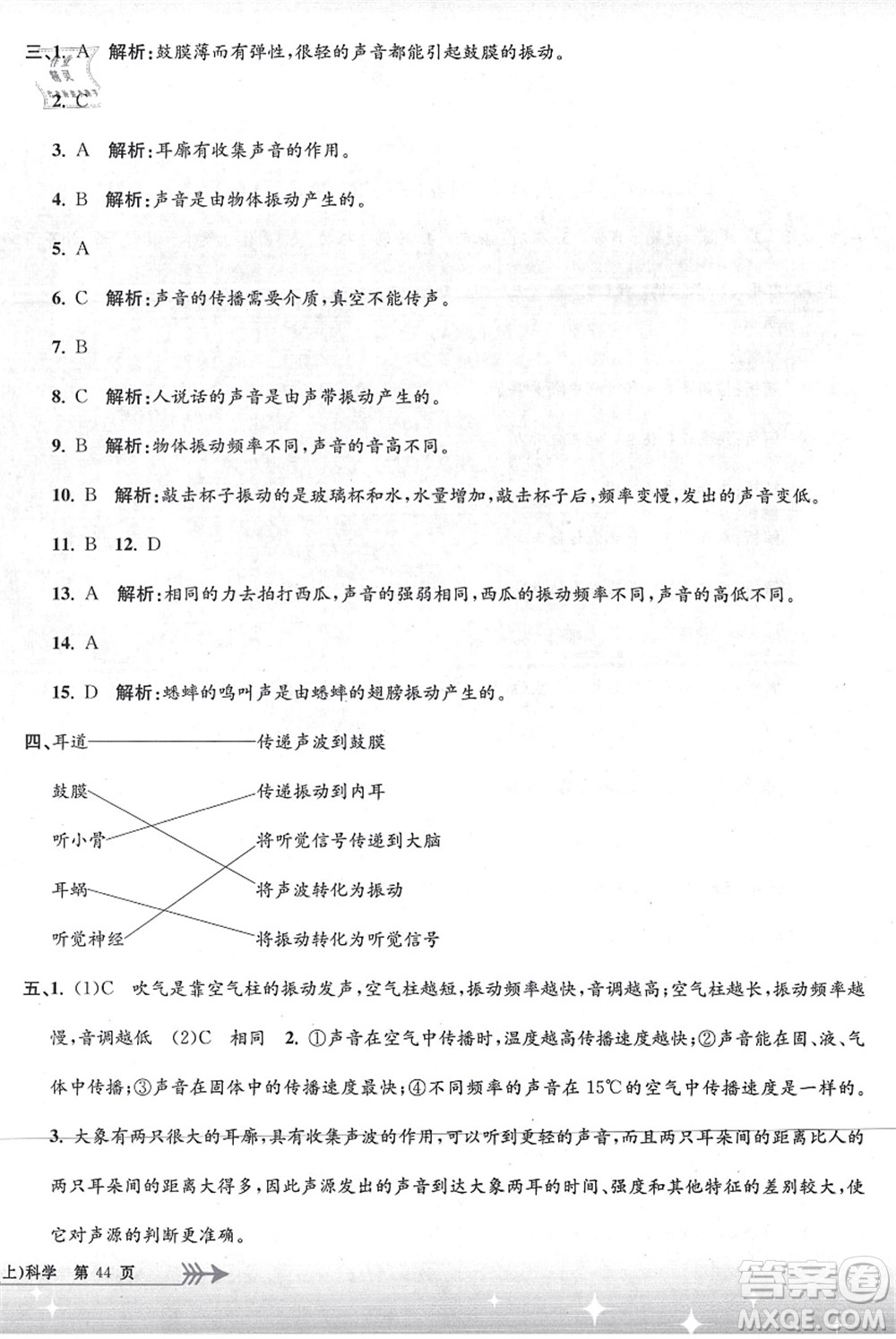 浙江工商大學(xué)出版社2021孟建平系列叢書小學(xué)單元測試四年級(jí)科學(xué)上冊(cè)J教科版答案