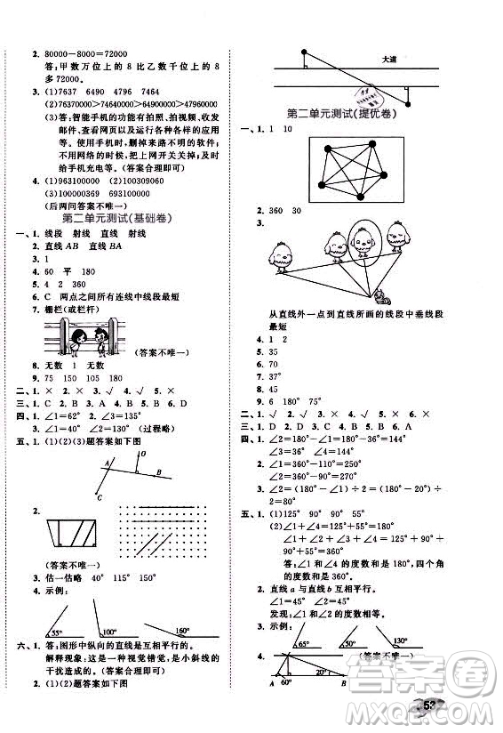 西安出版社2021秋季53全優(yōu)卷小學(xué)數(shù)學(xué)四年級(jí)上冊(cè)BSD北師大版答案