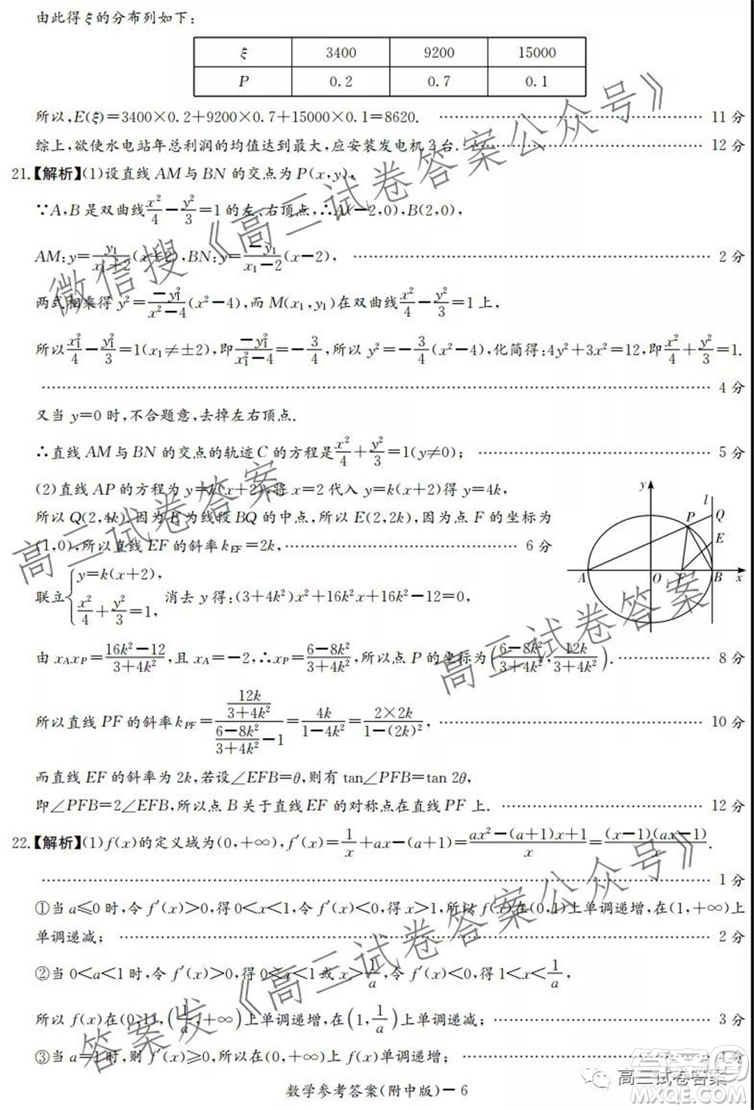 湖南師大附中2022屆高三月考試卷一數(shù)學試卷及答案