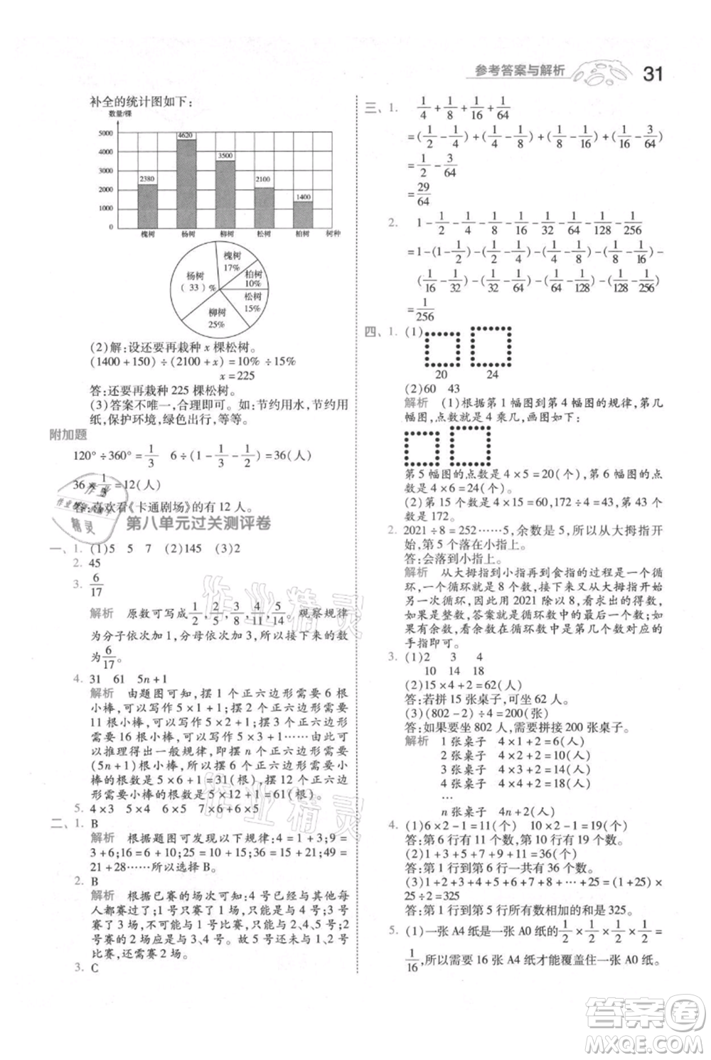 南京師范大學出版社2021一遍過六年級上冊數學人教版參考答案