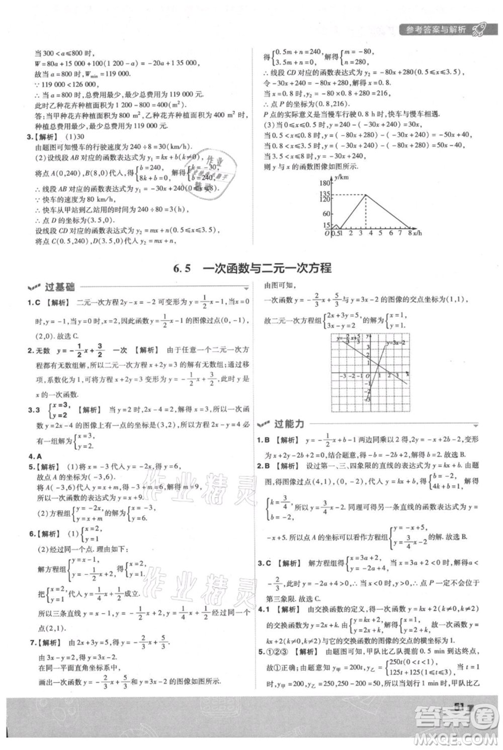 南京師范大學(xué)出版社2021一遍過(guò)八年級(jí)上冊(cè)數(shù)學(xué)蘇科版參考答案