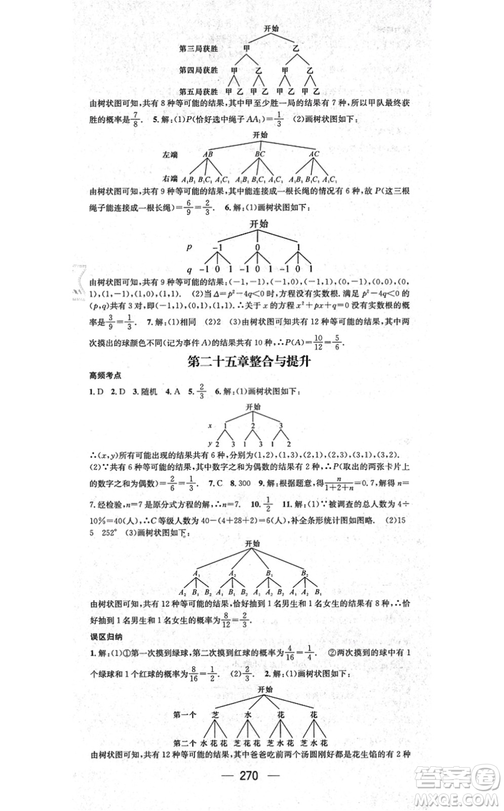廣東經(jīng)濟(jì)出版社2021名師測(cè)控九年級(jí)數(shù)學(xué)全一冊(cè)人教版云南專(zhuān)版答案