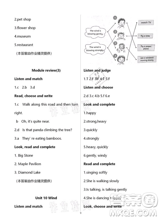 上海教育出版社2020年英語(yǔ)活動(dòng)手冊(cè)五年級(jí)上冊(cè)滬教版答案