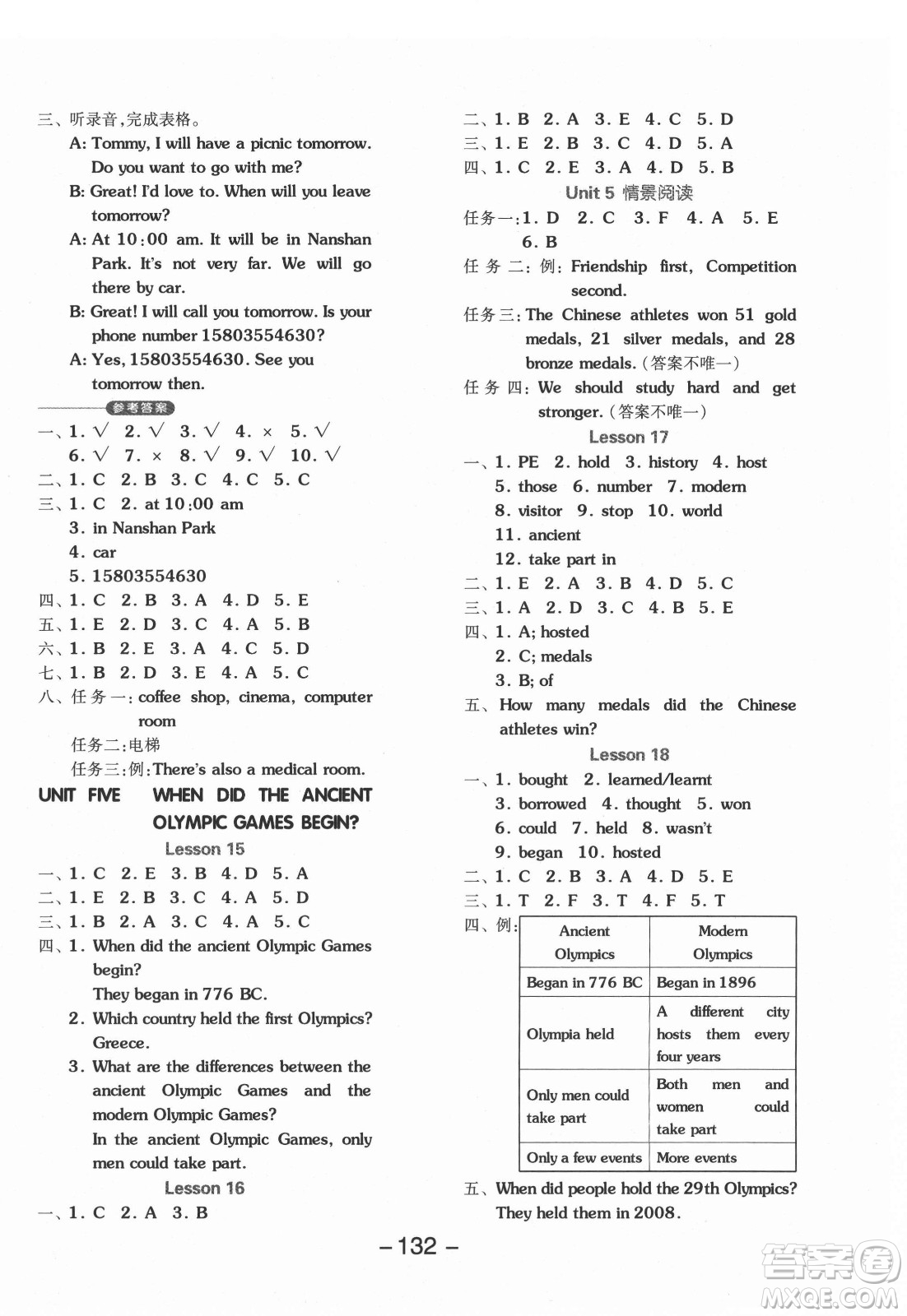 開(kāi)明出版社2021全品學(xué)練考英語(yǔ)一年級(jí)起點(diǎn)六年級(jí)上冊(cè)BJ北京版答案