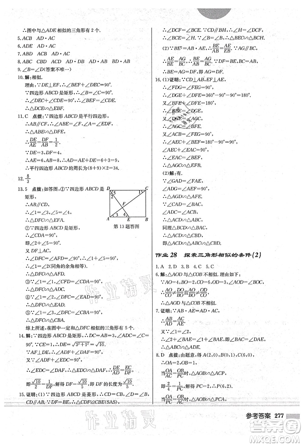 龍門書局2021啟東中學(xué)作業(yè)本九年級(jí)數(shù)學(xué)上冊(cè)BS北師版答案