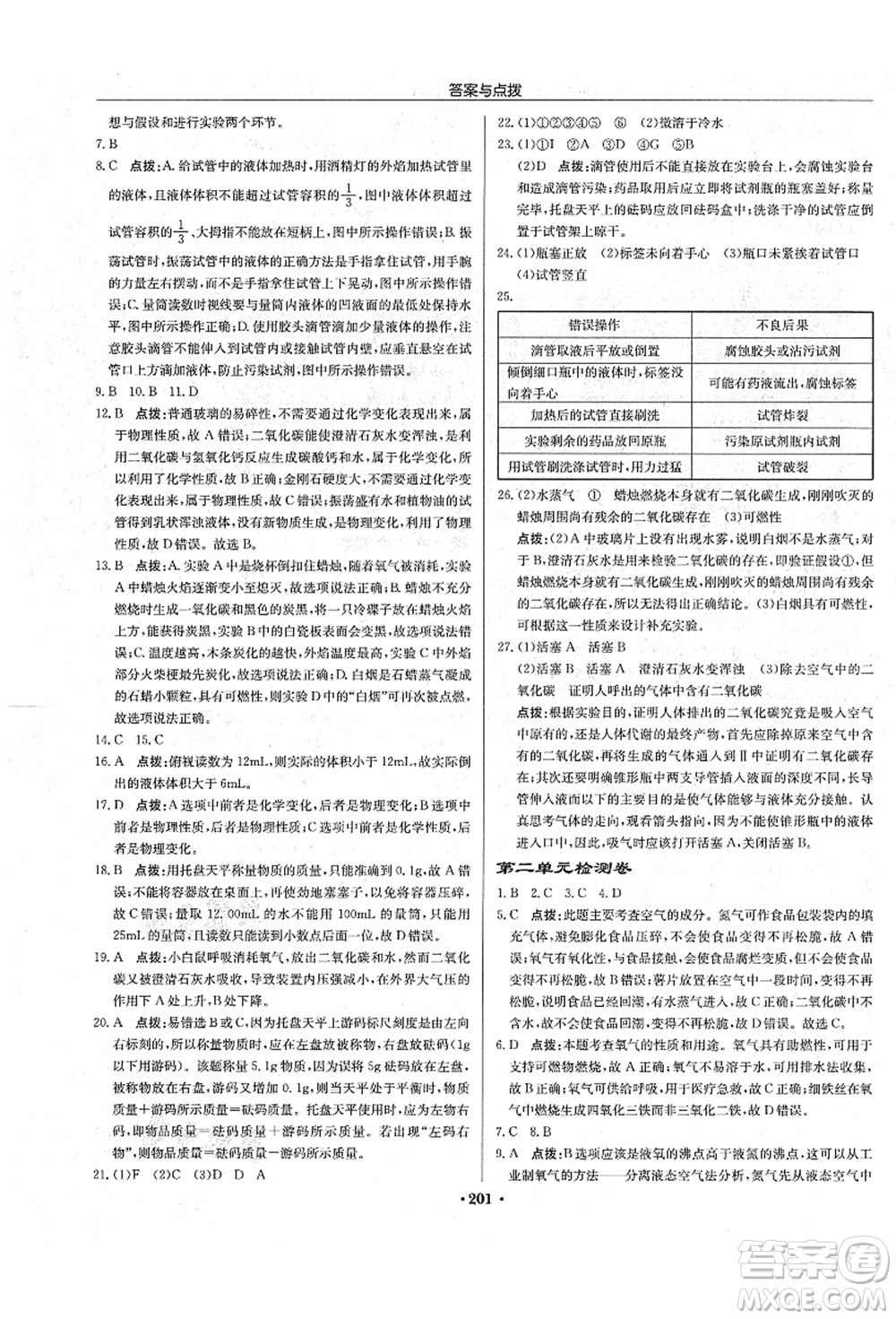 龍門書局2021啟東中學作業(yè)本九年級化學上冊R人教版吉林省專版答案