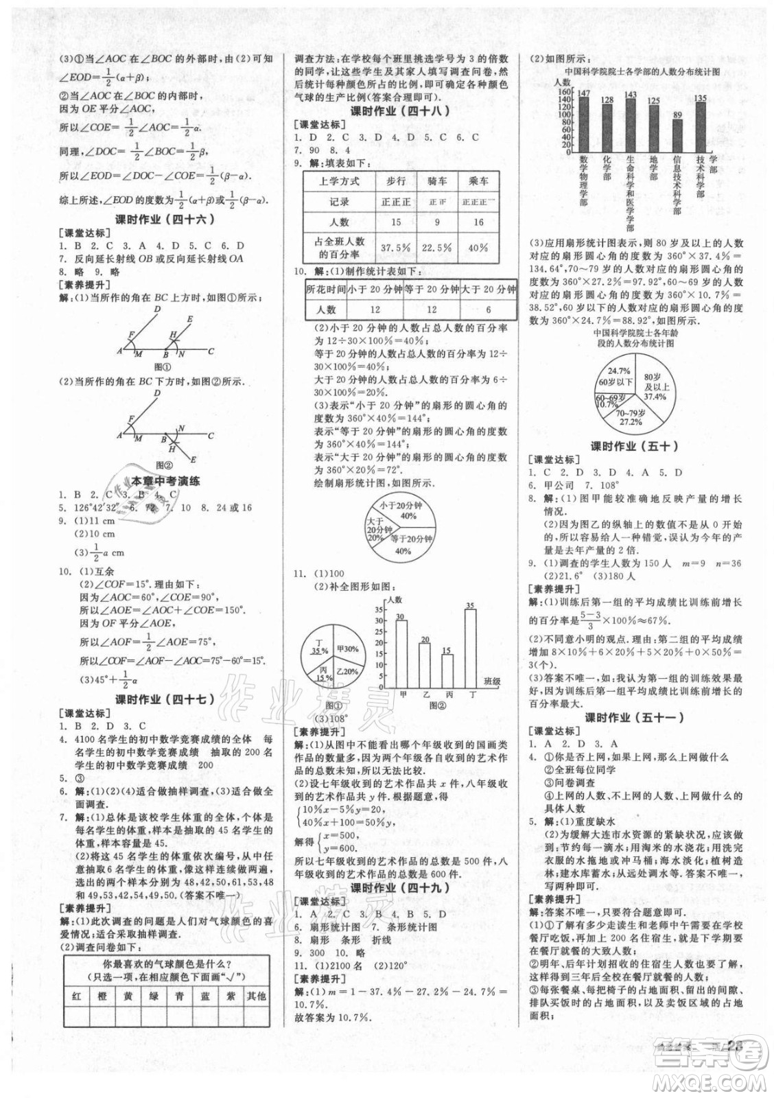 陽光出版社2021全品學(xué)練考數(shù)學(xué)七年級(jí)上冊(cè)HK滬科版答案