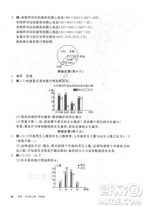陽光出版社2021全品學(xué)練考數(shù)學(xué)七年級(jí)上冊(cè)HK滬科版答案