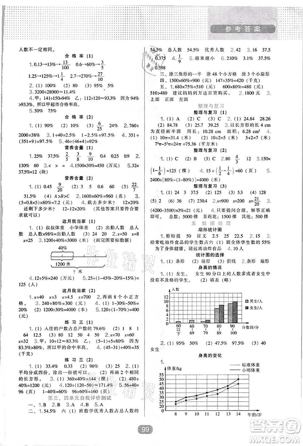 遼海出版社2021新課程能力培養(yǎng)六年級(jí)數(shù)學(xué)上冊北師大版答案
