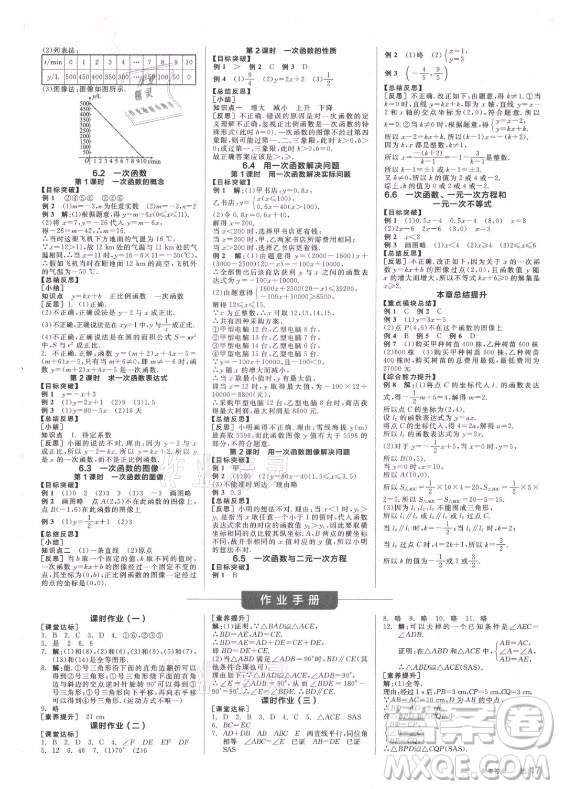 陽光出版社2021全品學練考數(shù)學八年級上冊SK蘇科版徐州專版答案